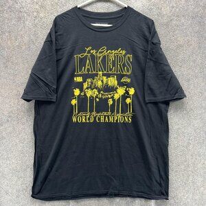 Los Angeles Lakers Shirt Mens 2XL Black NBA Basketball Bleacher Report Champs